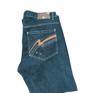 Vintage Knock Out Jeans Men's Size 38 x 31 Black Embroidered Straight Fit Y2K